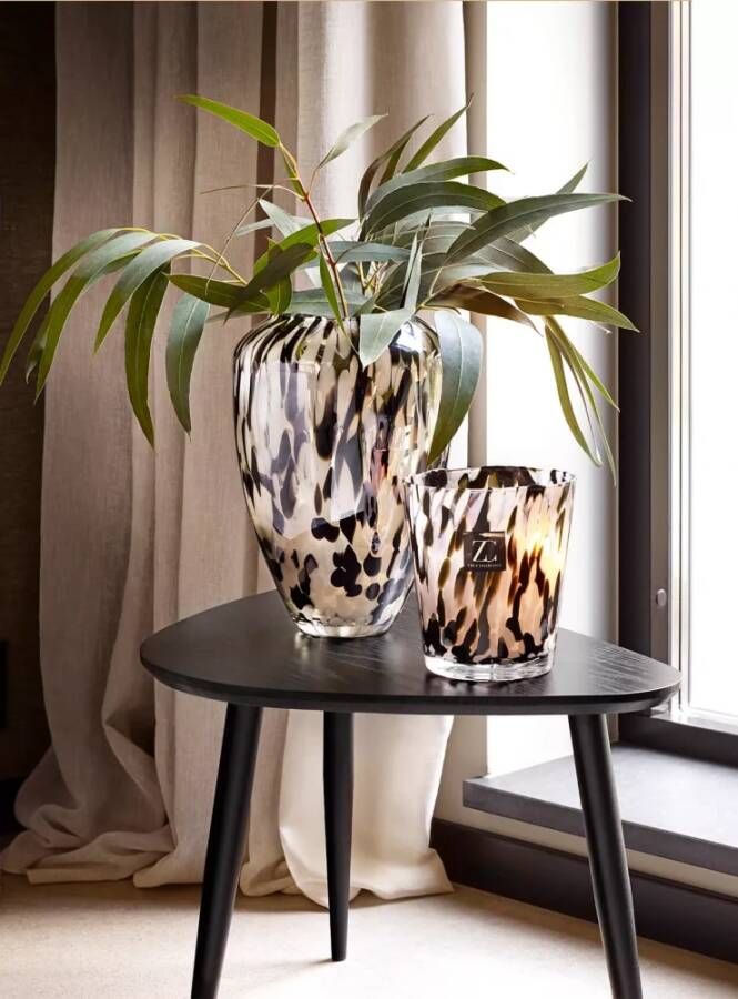 Sizland Dezign Vaas glas vaas Oyster Opal vaas zwart & wit