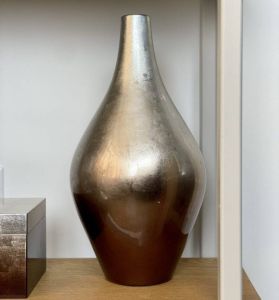 Sizland Dezign Vaas keramiek vaas Silver Queen smal vaas zilver