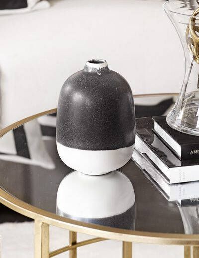 Sizland Dezign Vaasje keramiek vaasje Black Tulip vaasje zwart & wit