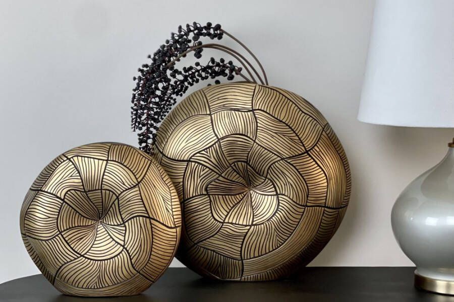 Sizland Dezign Vaas polystone vaas Turtle groot vaas goud