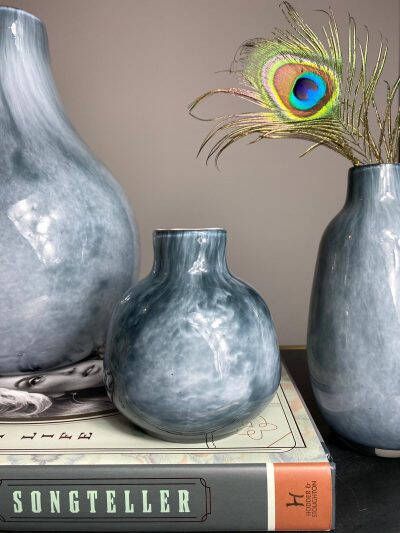 Sizland Dezign Vaasje glas vaasje Blue Eye vaasje blauw