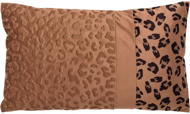 Dutch Decor BAILEY Kussenhoes velvet 30x50 cm Tobacco Brown bruin panterprint
