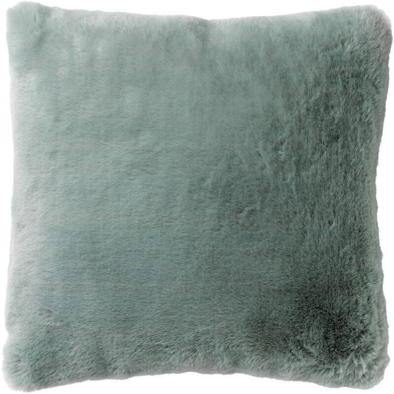Dutch Decor ZAYA Kussenhoes 45x45 cm bontlook effen kleur Jadeite lichtgroen