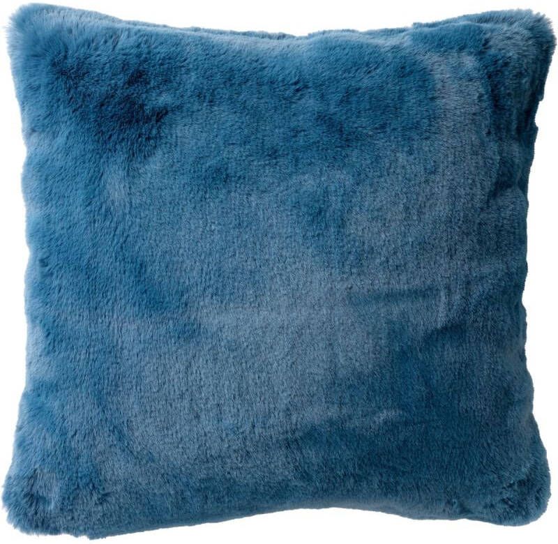 Dutch Decor ZAYA Kussenhoes 45x45 cm bontlook effen kleur Provincial Blue lichtblauw
