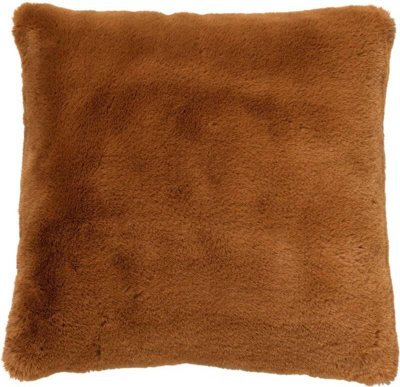 Dutch Decor ZAYA Kussenhoes 45x45 cm effen kleur kussenhoes superzacht Tobacco Brown bruin