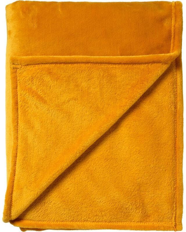 Dutch Decor CHARLIE Plaid 200x220 cm extra grote fleece deken effen kleur Golden Glow geel