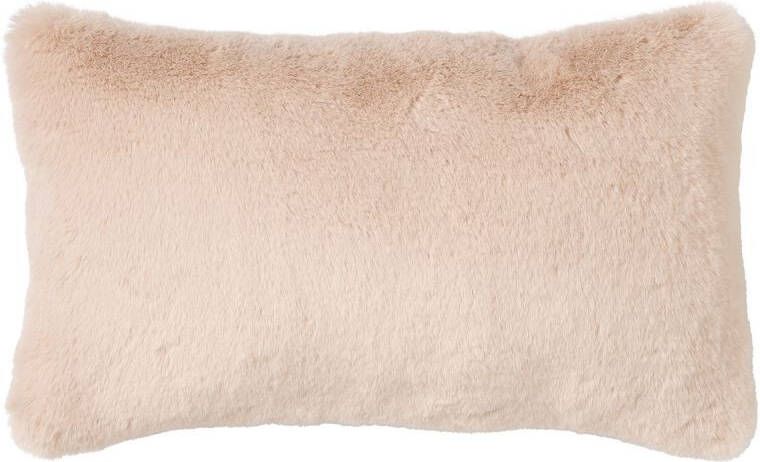 Dutch Decor ZAYA Sierkussen 30x50 cm bontlook effen kleur Pumice Stone beige
