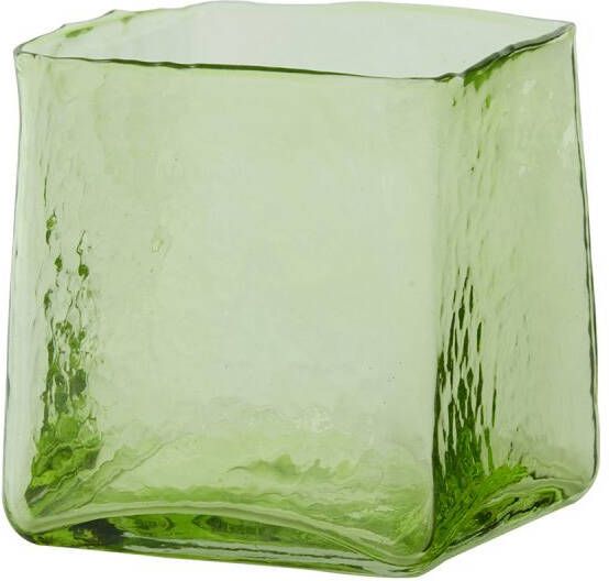 Trendhopper Theelicht 12x12x12 5 cm IDUNA glas gras groen