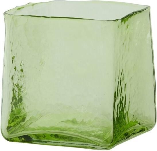 Trendhopper Theelicht 12x12x12 5 cm IDUNA glas gras groen