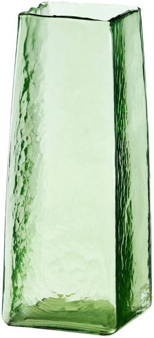 Trendhopper Vaas 10x10x25 cm IDUNA glas olijf groen