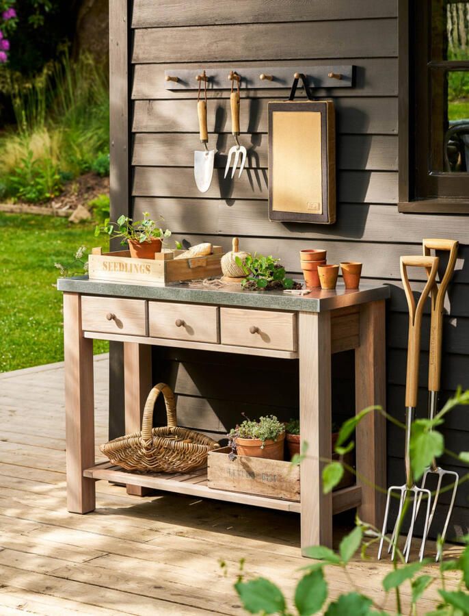 Trendyard Tuinwerktafel Met Zinken Blad