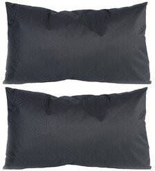 Anna's Collection 2x stuks bank Sier kussens voor binnen en buiten in de kleur zwart 30 x 50 cm Tuin huis kussens Sierkussens