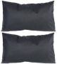 Anna&apos;s Collection 2x stuks bank sier kussens voor binnen en buiten in de kleur zwart 30 x 50 cm Tuinkussens voor buite Sierkussens - Thumbnail 2