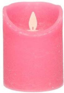 Anna's Collection 1x Fuchsia roze LED kaarsen stompkaarsen 10 cm Luxe kaarsen op batterijen met bewegende vlam LED kaarsen