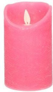 Anna's Collection 1x Fuchsia roze LED kaarsen stompkaarsen 12 5 cm Luxe kaarsen op batterijen met bewegende vlam LED kaarsen