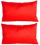Anna&apos;s Collection 2x stuks bank sier kussens voor binnen en buiten in de kleur rood 30 x 50 cm Tuinkussens voor buiten Sierkussens - Thumbnail 2