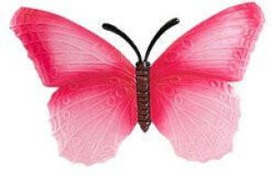Anna's Collection Tuindecoratie vlinder van metaal roze 40 cm Muur schutting decoratie vlinders Dierenbeelden Tuinbeelden