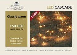 Anna's Collection Cascade draadverlichting lichtsnoer met 160 lampjes classic warm wit met 8 lichtdraden Lichtsnoeren kerstverlichting Lichtsnoeren