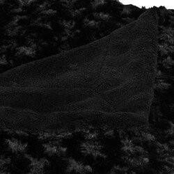 ATMOSPHERA Bank bed deken plaid geknoopt motief 120 x 160 cm zwart Plaids