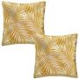 Atmosphera 2x Bank sier kussens voor binnen palmen print Oker goud 40 x 40 x 11 cm Sierkussens - Thumbnail 2