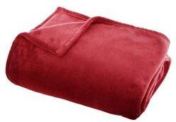 ATMOSPHERA Fleece deken fleeceplaid rood 125 x 150 cm polyester Bankdeken Fleece deken Fleece plaid Plaids