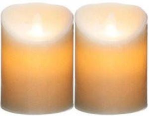 ATMOSPHERA Led stompkaarsen 2x stuks Warm licht Wit LED kaarsen