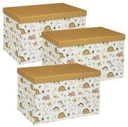 ATMOSPHERA Multipak van 3x stuks opbergdozen opberg boxen van karton met dinosaurus print 38 x 24 5 x 25 cm Opbergbox