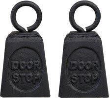 Best for Boots 2x stuks deurstoppers gewicht gietijzer zwart 13 cm Deurstop deurvastzetter Deurstoppers