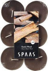 Candles by Spaas 12x Maxi geurtheelichtjes Exotic Wood 10 branduren Geurkaarsen hout geur Grote waxinelichtjes geurkaarsen