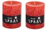 Candles by Spaas 2x Rode rustieke cilinderkaarsen stompkaarsen 7 x 8 cm 30 branduren Geurloze kaarsen Woondecoraties Stompkaarsen - Thumbnail 2
