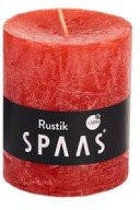 Candles by Spaas 1x Rode Rustieke Cilinderkaars stompkaars 7 X 8 Cm 30 Branduren Stompkaarsen