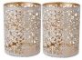 Cosy & Trendy Set van 2x stuks theelichthouders waxinelichthouders glas antiek goud white wash 13 cm Windlichtjes kaarsenhouders Waxinelichtjeshouders - Thumbnail 2