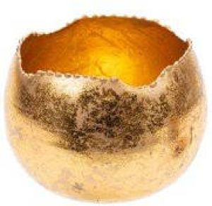 Cosy & Trendy Theelichthouders waxinelichthouders glas goud metaal 10 cm Windlichtjes kaarsenhouders Waxinelichtjeshouders