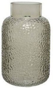 Decoris Bloemen vaas misty groen transparant van glas 22.5 cm hoog diameter 14 cm Handgemaakte stijlvolle vazen