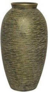Decoris Bloemen vaas terracotta in kleur antiek goud 40 cm hoog diameter 22 cm Luxe stijlvolle vazen voor binnen Vazen