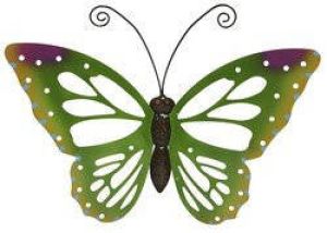 Decoris Grote groene vlinders muurvlinders 51 x 38 cm tuindecoratie vlinders Tuinvlinders muurvlinders Tuinbeelden