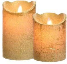 Decoris Led kaarsen combi set 2x stuks goud in de hoogtes 10 en 12 cm Home deco kaarsen LED kaarsen