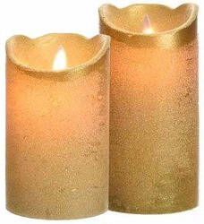 Decoris Led kaarsen combi set 2x stuks goud in de hoogtes 12 en 15 cm Home deco kaarsen LED kaarsen