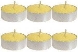 Decoris Set van 18x stuks gele Citronella waxinelichtjes theelichtjes maxi Geurkaarsen citrus geur Anti-muggen citronella kaarsen geurkaarsen