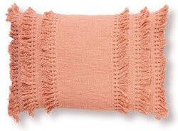 Dutch Decor FARA Sierkussen 40x60 cm 100% katoen met franjes Muted Clay roze