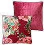 Dutch Decor MINOU Kussenhoes 45x45 cm velvet bloemen red plum roze rood groen streepjes - Thumbnail 2