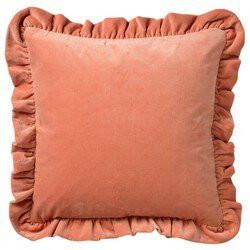 Dutch Decor YARA Kussenhoes 100% katoen 45x45 cm velvet Muted Clay roze ruches rondom - Foto 2