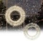 Merkloos Metalen krans verlichte decoratie ring met warm wit licht 38 cm met timer Kerstverlichting verlichte figuren kerstverlichting figuur - Thumbnail 3