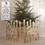 Ecd germany Mini houten tuinhek 98 x 49 x 57 x 4 cm bruin functies met batterijen kerstversiering kerstboom decoratie kerst decoratief hek met LED-lampjes winter - Thumbnail 2