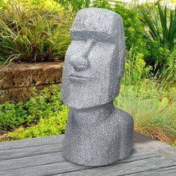 ecd germany Moai Rapa Nui hoofdfiguur grijs 28x25x56 cm gegoten steenhars