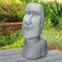 ECD Germany Moai Rapa Nui hoofdfiguur grijs 28x25x56 cm gegoten steenhars - Thumbnail 2