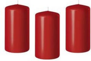 Enlightening Candles 8x Rode cilinderkaarsen stompkaarsen 6 x 10 cm 36 branduren Geurloze kaarsen rood Stompkaarsen
