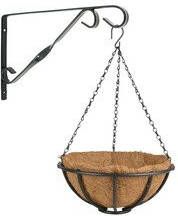 Esschert Design Hanging baskets 30 cm met muurhaak Complete hangmand set van metaal Plantenbakken