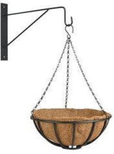 Esschert Design Hanging baskets 35 cm met muurhaak Complete hangmand set van metaal Plantenbakken