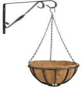 Esschert Design Hanging baskets 35 cm met muurhaak Complete hangmand set van metaal Plantenbakken